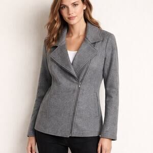 Banana Republic Moto Knit Jacket Gray